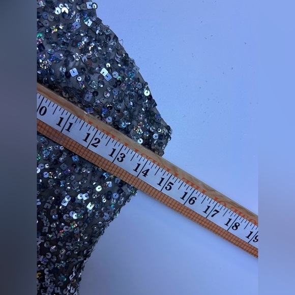 VTG Y2K Scala 100% Silk Mini Dress Women 4 Beaded full sequins Hoco Homecoming - Picture 12 of 16